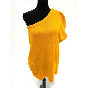 vintage goldenrod one shoulder sweater top